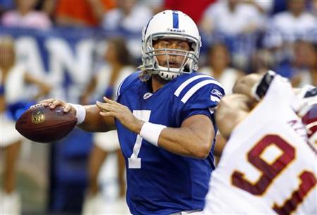 The Colts' Curtis Painter looks to pass the football during a preseason NFL football game in Indianapolis The Colts' Curtis Painter looks to pass the football during a preseason NFL football game in Indianapolis