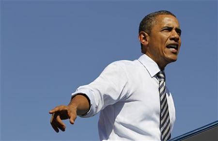 U.S. President Barack Obama speaks during an event at Abraham Lincoln High School in Denver