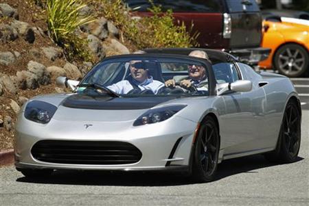 Prince Consort Henrik of Denmark tests drive a Tesla electric Roadster during his visit to the Tesla headquarters in Palo Alto Prince Consort Henrik of Denmark tests drive a Tesla electric Roadster during his visit to the Tesla headquarters in Palo Alto