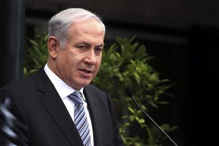 Israeli Prime Minister Netanyahu speaks during a joint news conference with his Czech counterpart Necas in Jerusalem