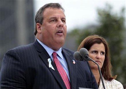 New Jersey Gov. Chris Christie speaks during tenth anniversary ceremonies at the National September 11 Memorial at the World Trade Center si New Jersey Gov. Chris Christie speaks during tenth anniversary ceremonies at the National September 11 Memorial at the World Trade Center si