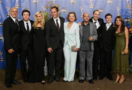 Cast of Arrested Development smile at the Emmy awards in Los Angeles. Cast of Arrested Development smile at the Emmy awards in Los Angeles.