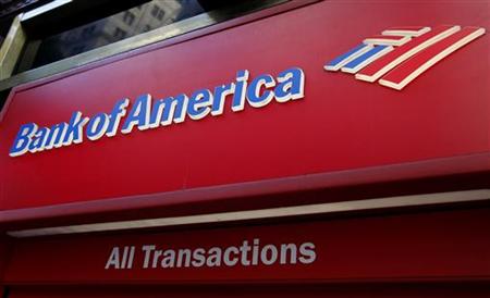 The sign on a Bank of America ATM machine is pictured in downtown Los Angeles The sign on a Bank of America ATM machine is pictured in downtown Los Angeles