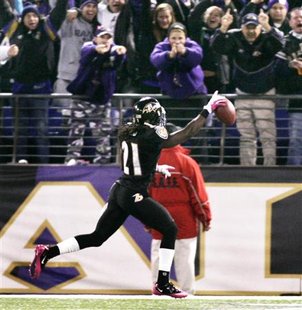 Ravens cornerback Lardarius Webb scores a touch down against the Jets in Baltimore Ravens cornerback Lardarius Webb scores a touch down against the Jets in Baltimore