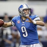 Detroit Lions quarterback Matthew Stafford passes against the Dallas Cowboys in the first half of their NFL football game in Arlington, Texas October 2, 2011. REUTERS/Mike Stone (UNITED STATES - Tags: SPORT FOOTBALL) Detroit Lions quarterback Matthew Stafford passes against the Dallas Cowboys in the first half of their NFL football game in Arlington, Texas October 2, 2011. REUTERS/Mike Stone (UNITED STATES - Tags: SPORT FOOTBALL)