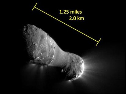 The comet Hartley is seen in this undated image courtesy of NASA The comet Hartley is seen in this undated image courtesy of NASA