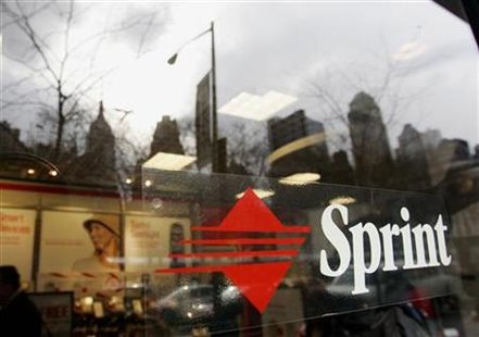 SPRINT LOGO ON DOOR OF NEW YORK CITY STORE. SPRINT LOGO ON DOOR OF NEW YORK CITY STORE.