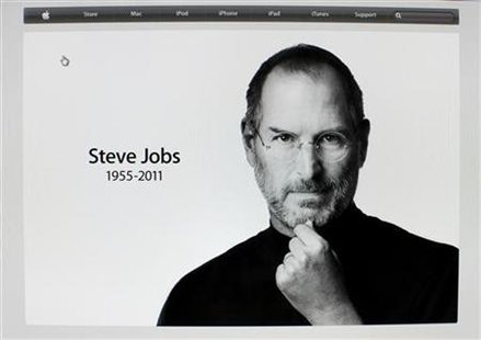 Apple Inc co-founder and former CEO Steve Jobs picture is featured on the front page of the Apple website after his passing Apple Inc co-founder and former CEO Steve Jobs picture is featured on the front page of the Apple website after his passing