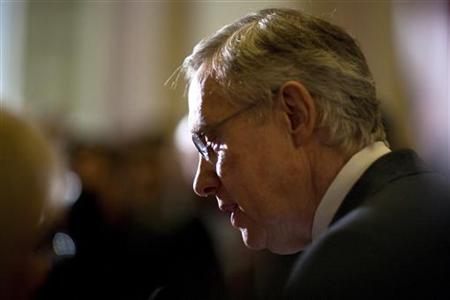 Senate Majority Leader Harry Reid speaks to the media after the U.S. Senate passed a bill allowing a rise in the debt ceiling on Capitol Hil Senate Majority Leader Harry Reid speaks to the media after the U.S. Senate passed a bill allowing a rise in the debt ceiling on Capitol Hil