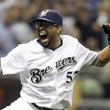 Milwaukee Brewers relief pitcher Francisco Rodriguez celebrates his 3rd out with the Arizona Diamondbacks having the bases loaded in the 8th inning of Game 5 in their MLB National League Divisional League Series baseball playoffs in Milwaukee, October 7, 2011. Credit: Reuters/Jeff Haynes Milwaukee Brewers relief pitcher Francisco Rodriguez celebrates his 3rd out with the Arizona Diamondbacks having the bases loaded in the 8th inning of Game 5 in their MLB National League Divisional League Series baseball playoffs in Milwaukee, October 7, 2011. Credit: Reuters/Jeff Haynes