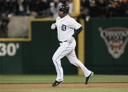 Detroit Tigers' Young runs the bases after hitting a solo home run in the seventh inning against the New York Yankees in Game 3 in their MLB Detroit Tigers' Young runs the bases after hitting a solo home run in the seventh inning against the New York Yankees in Game 3 in their MLB