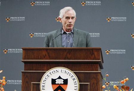 Nobel Prize for Economics winner Professor Christopher Sims of Princeton University speaks during a news conference at Princeton Nobel Prize for Economics winner Professor Christopher Sims of Princeton University speaks during a news conference at Princeton