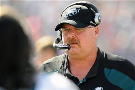 Eagles' Andy Reid is seen on the field against the Bills in the first quarter of their NFL football game in Orchard Park Eagles' Andy Reid is seen on the field against the Bills in the first quarter of their NFL football game in Orchard Park