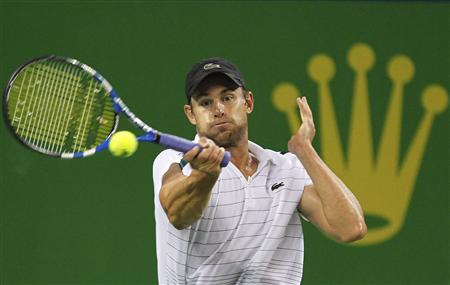 Andy Roddick of the U.S. hits a shot during his match against Grigor Dimitrov of Bulgaria at the Shanghai Masters tennis tournament Andy Roddick of the U.S. hits a shot during his match against Grigor Dimitrov of Bulgaria at the Shanghai Masters tennis tournament