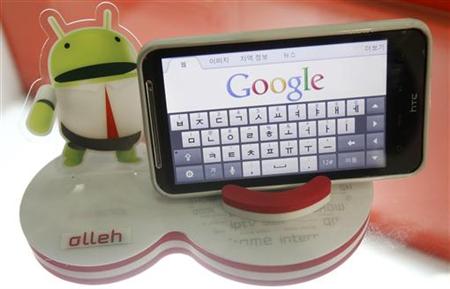 An Android smartphone displays the Google website in this picture illustration in Seoul An Android smartphone displays the Google website in this picture illustration in Seoul