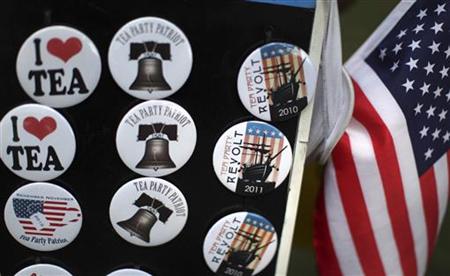 Merchandise is seen at a rally for the Tea Party Express in Cedar Rapids, Iowa Merchandise is seen at a rally for the Tea Party Express in Cedar Rapids, Iowa