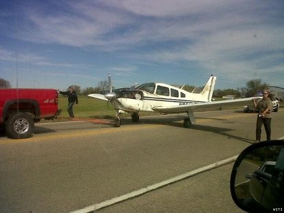A small single engine plane lands on 12th Street in Watertown. (Photo courtesy of Fox 6 WITI- TV) A small single engine plane lands on 12th Street in Watertown. (Photo courtesy of Fox 6 WITI- TV)