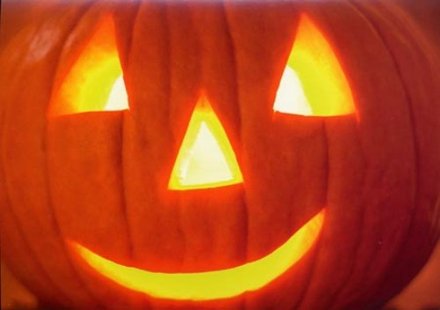 A carved jack-o-lantern A carved jack-o-lantern
