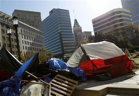 Tents and debris are shown on Frank Ogawa Plaza after protesters with Occupy Oakland were removed in Oakland Tents and debris are shown on Frank Ogawa Plaza after protesters with Occupy Oakland were removed in Oakland