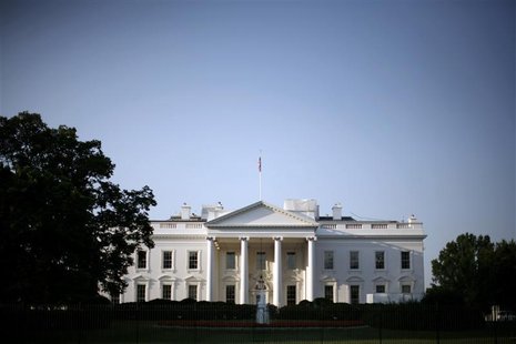 The White House is pictured after sunrise in Washington