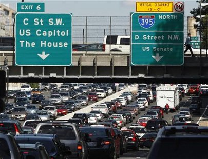 Gridlock traffic is pictured on highway 395 as people evacuate Washington after an earthquake Gridlock traffic is pictured on highway 395 as people evacuate Washington after an earthquake