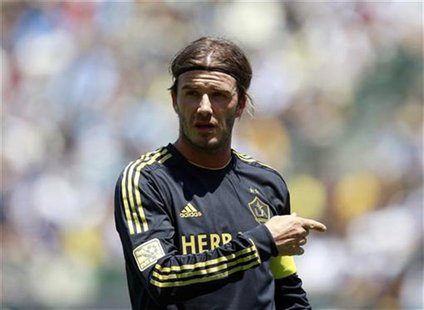 Los Angeles Galaxy's David Beckham protests a call during their World Football Challenge soccer match against Manchester City in Carson Los Angeles Galaxy's David Beckham protests a call during their World Football Challenge soccer match against Manchester City in Carson