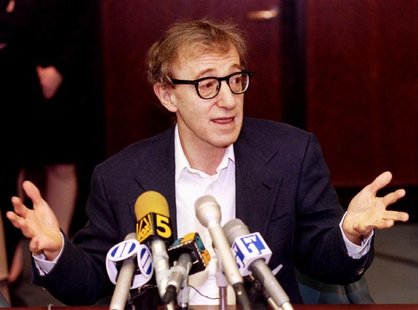Film director Woody Allen reacts during a press conference in New York June 7, after estranged lover.. Film director Woody Allen reacts during a press conference in New York June 7, after estranged lover..