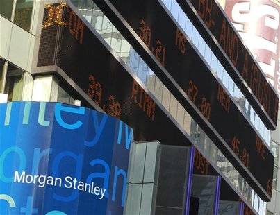 A view of the Morgan Stanley headquarters building in New York's Times Square A view of the Morgan Stanley headquarters building in New York's Times Square