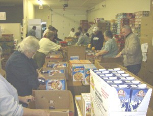 Food Pantry getting ready for Thanksgiving food distribution Food Pantry getting ready for Thanksgiving food distribution