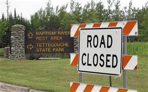 Signage advises campers of conditions at Tettegouche State Park north of Beaver Bay