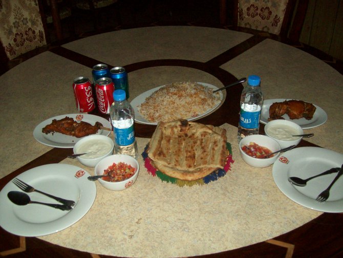 Invited for an authentic Afghan lunch...deep fried chicken and
rice.