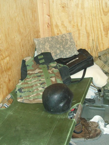 Home sweet home, I'm thinking of starting a bread and breakfast for Afghanistan vets, plywood rooms with canvas cots...it will bring back fond memories for them.