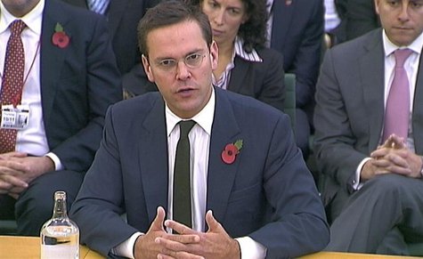 News Corp executive James Murdoch speaks to parliamentarians in London News Corp executive James Murdoch speaks to parliamentarians in London