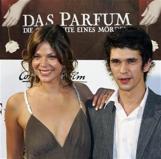German actress Schwarz poses with British actor Whishaw before the premiere of the film "The Perfume" in Munich German actress Schwarz poses with British actor Whishaw before the premiere of the film "The Perfume" in Munich