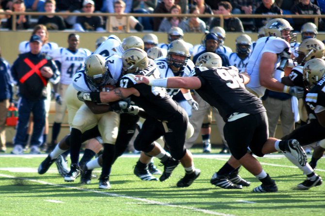 Western Michigan closes out the regular season at home with a 68-19 win over Akron. Photos by Sean Patrick Duross.