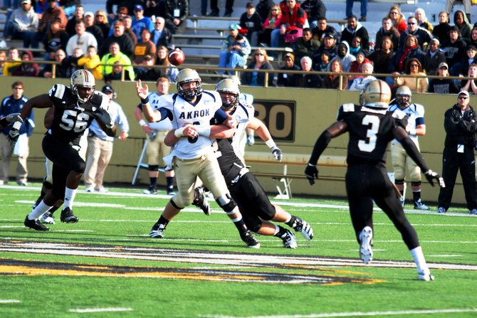 Western Michigan closes out the regular season at home with a 68-19 win over Akron. Photos by Sean Patrick Duross.