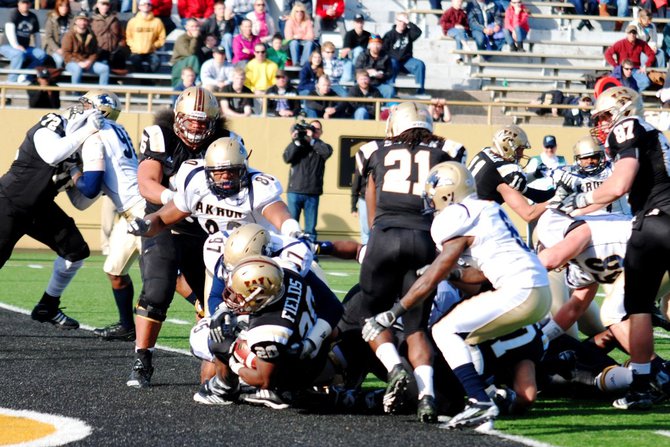 Western Michigan closes out the regular season at home with a 68-19 win over Akron. Photos by Sean Patrick Duross.