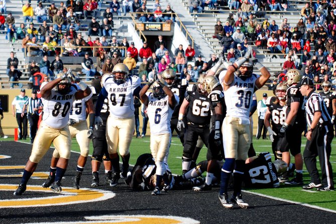 Western Michigan closes out the regular season at home with a 68-19 win over Akron. Photos by Sean Patrick Duross.