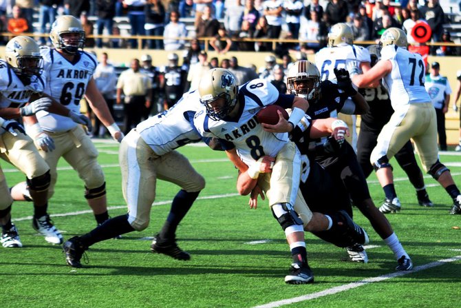 Western Michigan closes out the regular season at home with a 68-19 win over Akron. Photos by Sean Patrick Duross.