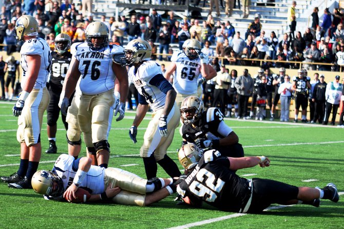 Western Michigan closes out the regular season at home with a 68-19 win over Akron. Photos by Sean Patrick Duross.