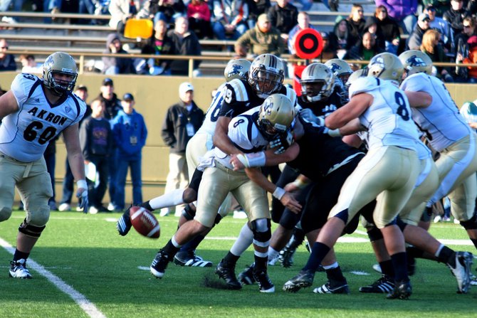 Western Michigan closes out the regular season at home with a 68-19 win over Akron. Photos by Sean Patrick Duross.