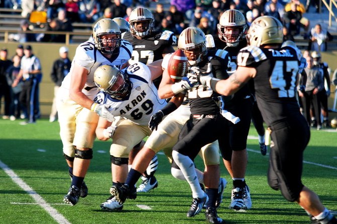Western Michigan closes out the regular season at home with a 68-19 win over Akron. Photos by Sean Patrick Duross.