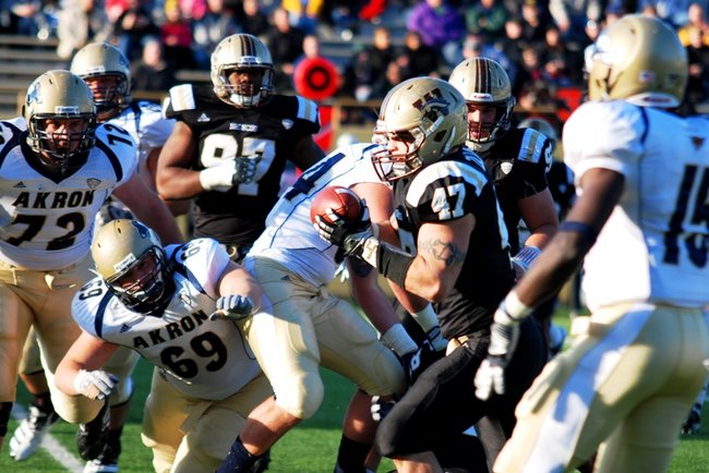 Western Michigan closes out the regular season at home with a 68-19 win over Akron.  Photos by Sean Patrick Duross.