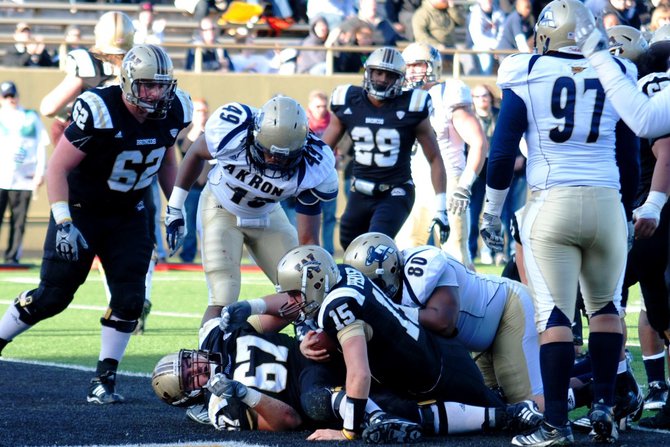 Western Michigan closes out the regular season at home with a 68-19 win over Akron. Photos by Sean Patrick Duross.