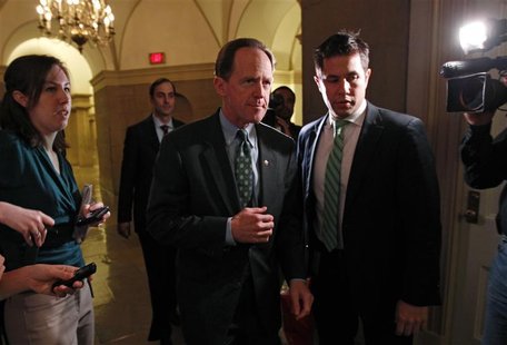 Super committee member Senator Toomey (R-PA) arrives for a meeting with Republican committee members on Capitol Hill in Washington Super committee member Senator Toomey (R-PA) arrives for a meeting with Republican committee members on Capitol Hill in Washington