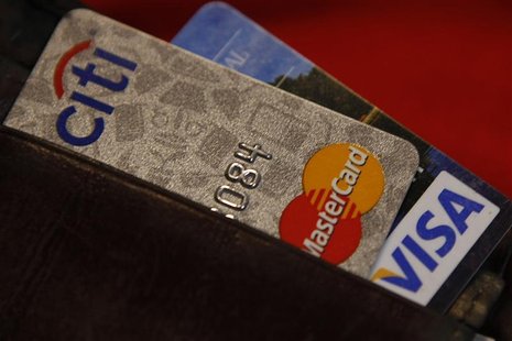 Credit cards are pictured in a wallet in Washington Credit cards are pictured in a wallet in Washington