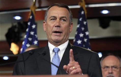 Speaker of the House Boehner talks during a news conference on Capitol Hill in Washington Speaker of the House Boehner talks during a news conference on Capitol Hill in Washington