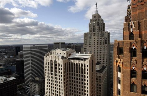 A general view of downtown Detroit's skyline in Detroit, Michigan A general view of downtown Detroit's skyline in Detroit, Michigan