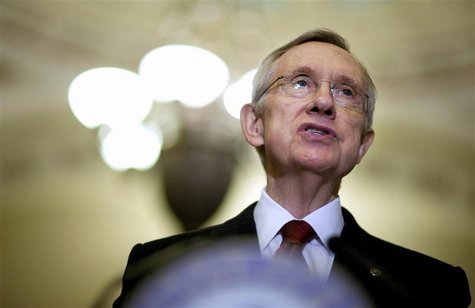 Senate Majority Leader Reid speaks to the media after a caucus meeting with Senate Democrats on Capitol Hill in Washington Senate Majority Leader Reid speaks to the media after a caucus meeting with Senate Democrats on Capitol Hill in Washington