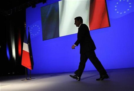 France's President Sarkozy arrives to deliver his speech on the euro zone financial crisis in Toulon France's President Sarkozy arrives to deliver his speech on the euro zone financial crisis in Toulon